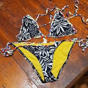 Seven7 String Tie Triangle Bikini Swimsuit